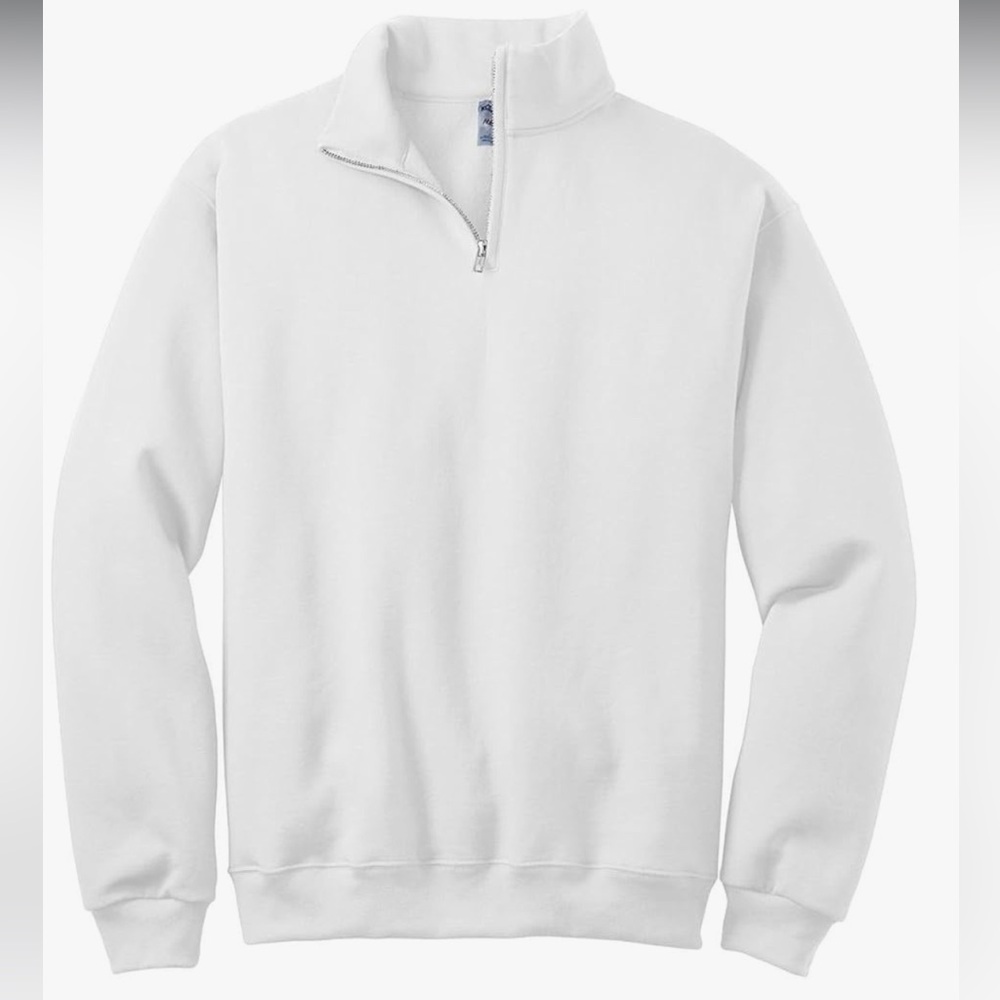 3 Jerzees Quarter Zip Sweatshirt - black, white and grey